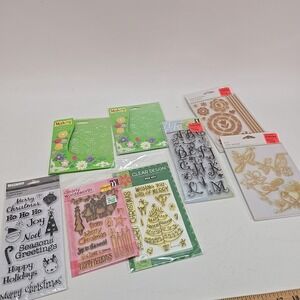 Clear Stamp Sets Lot Of 8 Clear Stamp Christmas Holiday Alphabet Push Molds Bird